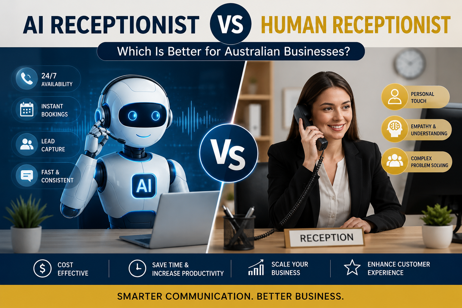 AI Receptionist vs Human Receptionist: Which Is Better for Australian Businesses?